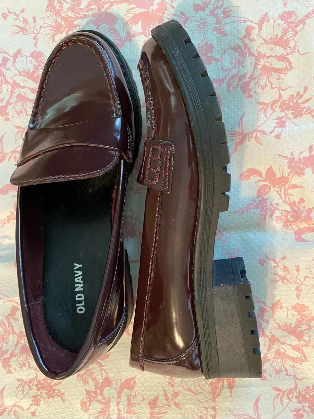 Old Navy Glossy Penny Loafers - Deep Wine